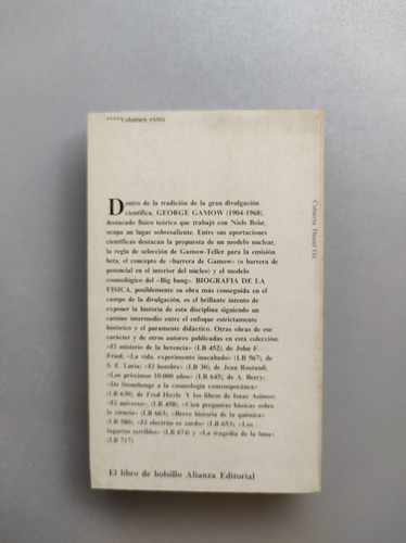 Biografía De La Fisica - George Gamow - Alianza (Usado)