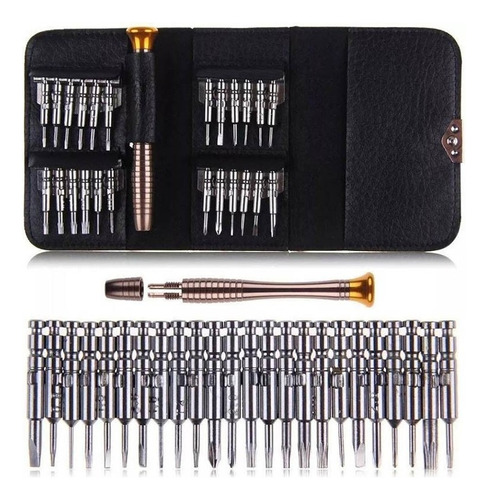 Kit Juego Destornilladores 25 En 1 Estuche Bolsillo Portatil