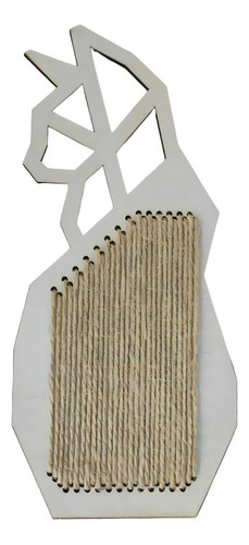 Arranhador De Gato Parede 67x30cm Geométrico Sisal Natural Cor Branco