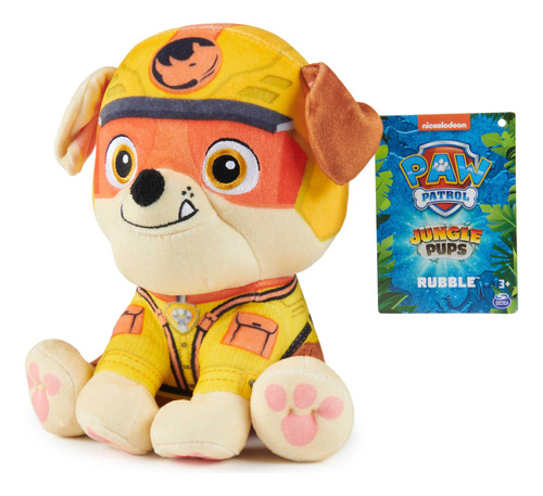 Peluche Rubble 20 Cm - Paw Patrol Jungle Pups