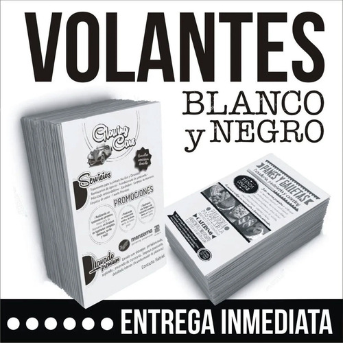 1000 Volantes Folletos 10x15 Blanco Y Negro Prontos 24 Hs