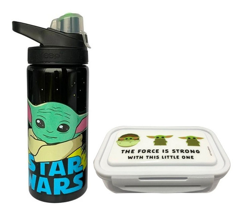 Pack Escolar Taper Y Botella 600 Ml Baby Yoda