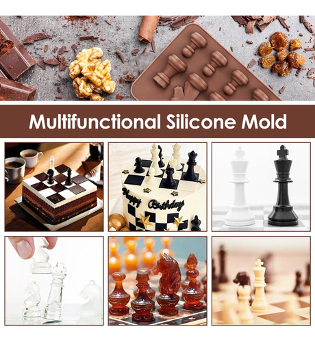Molde De Xadrez De Silicone Com 4 Peças, Molde De Chocolate