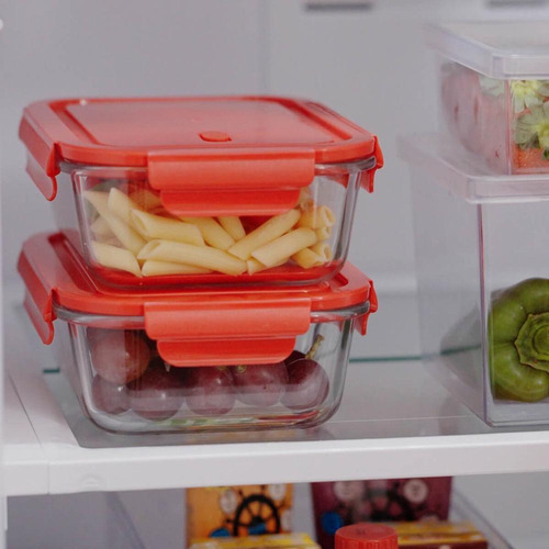 Pote De Alimentos De Vidro Hermético 680ml Com Tampa Prática
