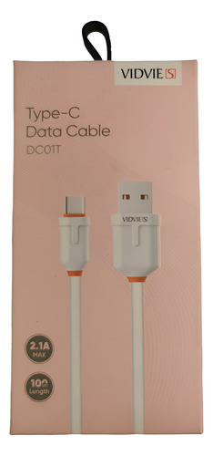 Cable Tipo C Usb 1 Metro Vidvie Dc01t