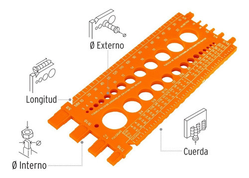 Regleta Calibradora De Tuercas Y Tornillos Truper 10811