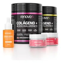 Comprar 2 Potes Colágenos Hidrolisado Verisol com Ácido Hialurônico + Creme Facial Resveratrol Dia + Creme Facial Retinol Noite + Sérum Facial Vitamina C - Renova Be - Sabor 1 Cranberry - 1 Frutas Tropicais