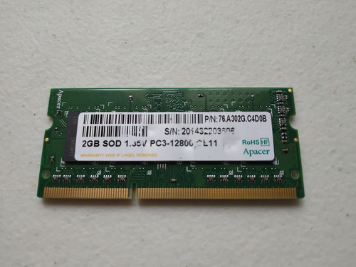 Memoria 2gb Pc3-12800s 1600 Mhz Laptops Acer Es1-111