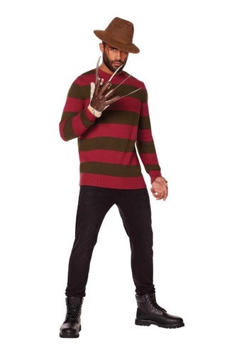 Nightmare On Elm Street, Disfraz/cosplay Freddy Krueger Sweater, Adulto