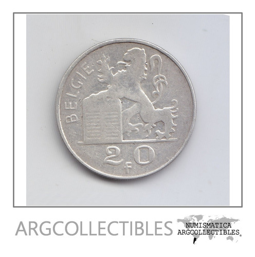 Belgica Moneda 20 Francos Plata 835 Año 1953 Km-140.1 Vf