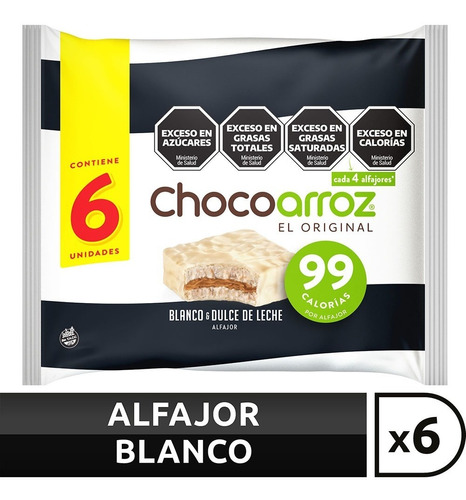 Alfajor Chocoarroz Blanco X 6 Unidades