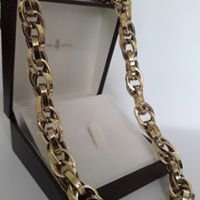 Corrente Baguete Duplo 90gr 12,5mm 65cm Ouro18k Nota Fiscal
