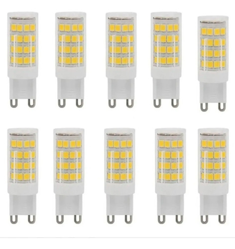 Kit 10 Lampada Led Halopin G9 5w Para Lustre Arandela Cor da luz Branco-quente 110V/220V (Bivolt)