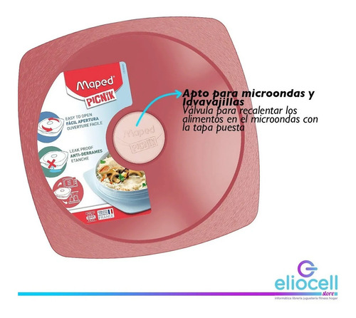 Plato Hermetico Maped Picnik Plastico 900ml Apto Microondas