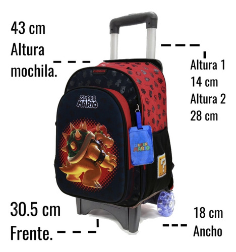 Kit Mochila Lonchera Lapicera Con Ruedas Chenson Bouxer Negro Mochila Lonchera