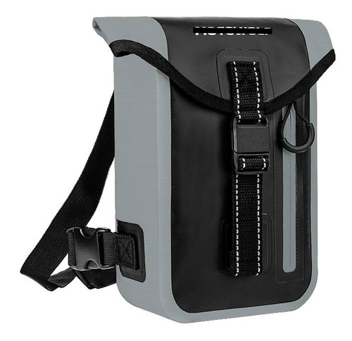 Bolsa Para Pierna Motocicleta Reflejante Mochila Impermeable Color Gris