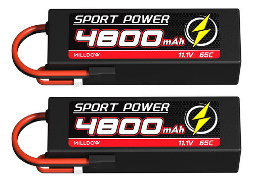 Hilldow Bateria Lipo Rc De 11.1 V 2s 65c 5500mah Lipos Hard 