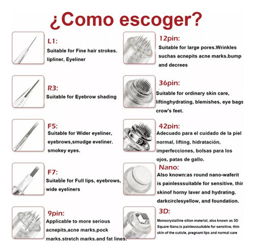 10 Repuestos Para Dermapen Dr Pen M7, Mym Y N2. De 42 Pin