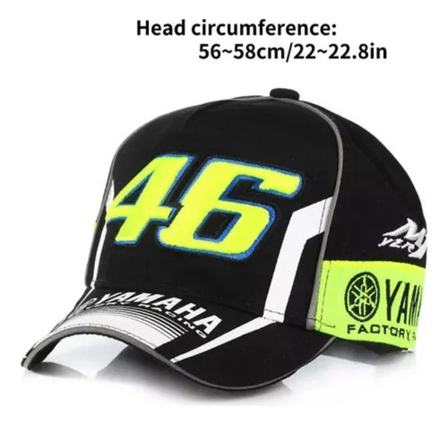 K Gorra Yamaha Racing Ajustable, Resistente Al Viento Y Al