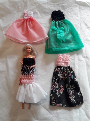 Ropa Vestido Para Barbie O Similar Muñeca Lote X 4 Unidades