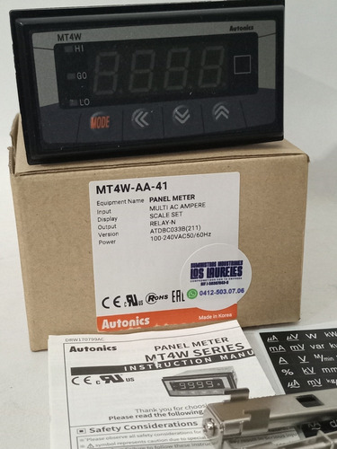Amperímetro Digital Mt4w-aa-41, 110/220vc, Autonics..
