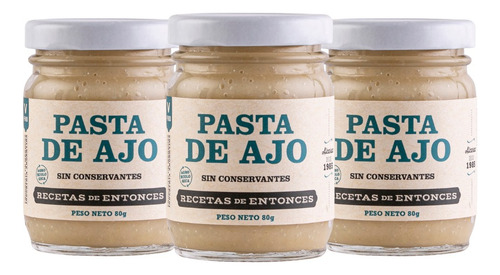 Pack X 3 Pasta De Ajo Recetas De Entonces 80 G