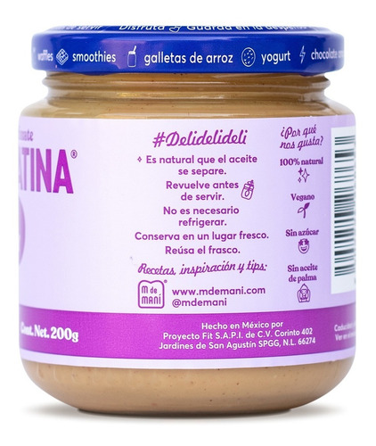 Cacahuatina Original M De Maní. Caja Con 12 Pzs Frasco 200 G