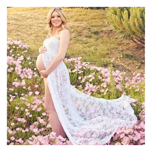 Vestido De Maxi Maternidad Embarazo Sin Tirantes Fotografía