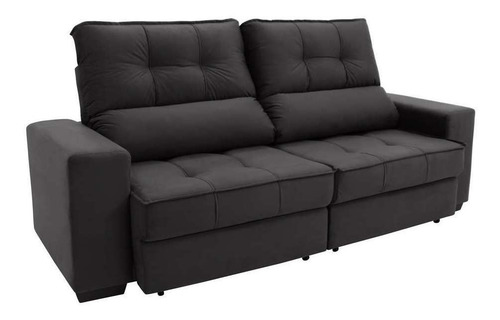 Sofá Retrátil E Reclinável 3 Lugares Oppel I Suede Cinza