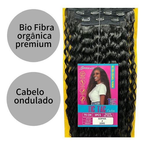 Cabelo Organico Premium Tic Tac 3 Telas Castanho Escuro 02