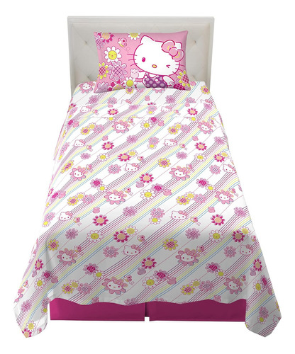 Juego De Sábanas Franco Para Niñas, Talla Doble, Hello Kitty