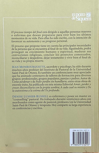 El Precioso Tiempo Del Final. Aprender A Morir / Sal Terrae, De Jean Monbourquette / Denise Lussier-russell. Editorial Sal Terrae En Español