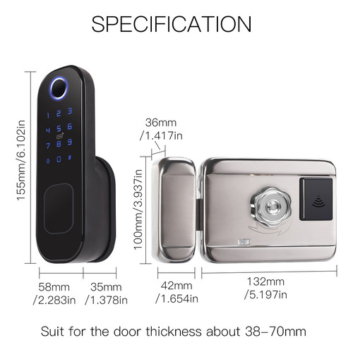 Seguridad Cerradura Inteligente Con Huella Dactilar Wifi