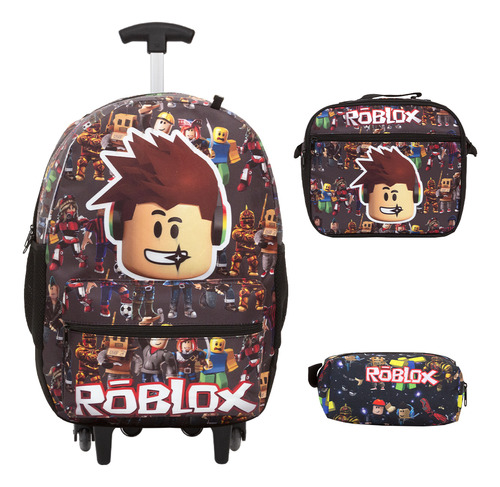 Kit Mochila Infantil Masculina Rodinhas Roblox Envio 24hrs