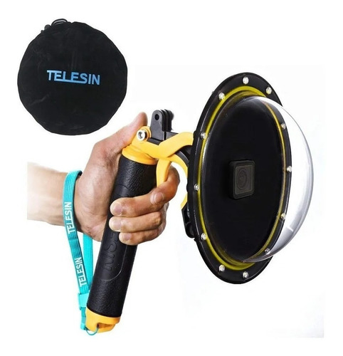 Domo Telesin para Gopro Hero 8 negro con palanca y gatillo