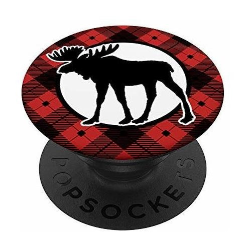 Moose Pop Socket - Cool Wild Animal Flannel Moose Wkp7m