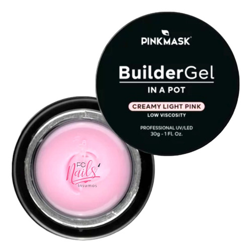 Pink Mask Builder Gel In A Pot 30 G. Constructor Uv Led