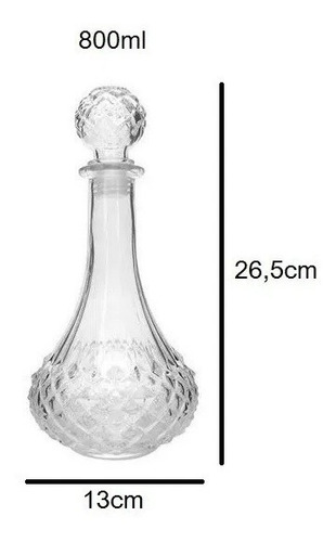 Imagem 4 de 4 de Licoreira De Vidro Bagdá Com Tampa 800ml 26,5cm - Vitrizi