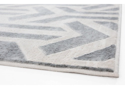 Alfombra Premiere 796 para sala de estar, 3,00 x 2,50 cm, diseño geométrico de tela en color gris estrella