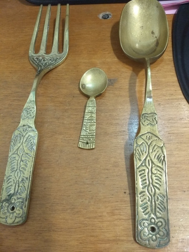 Cucharas De Bronce,tenedor De Bronce