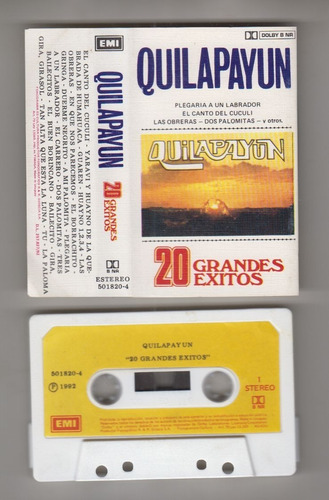 1992 Quilapayun Cassete Edicion Uruguay 20 Grandes Exitos 