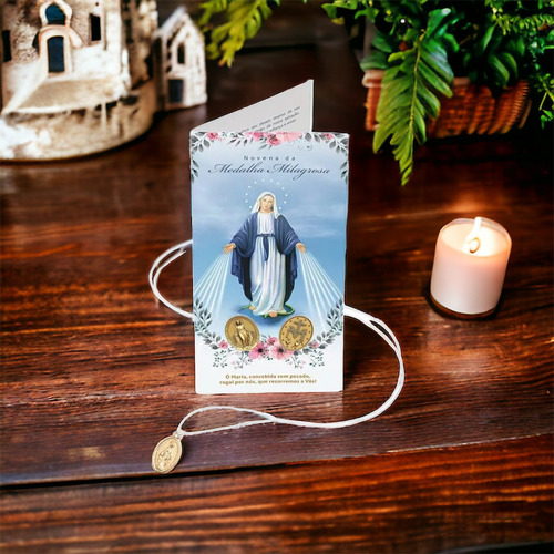 Colar Novena Da Medalha Milagrosa Dourado