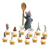 Comprar Topper Cupcake Adorno Pinchos Muffins X12 Ratatouille Gris Oscuro Ratatouille