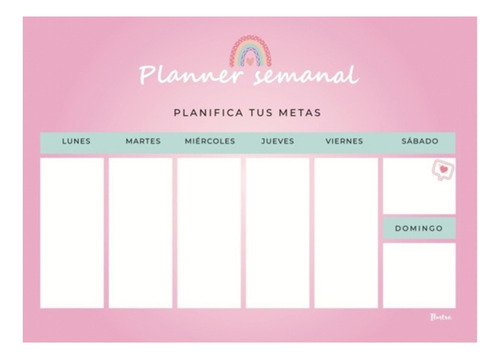 Block Planificador Semanal A4 Planner Ilustra Rosa