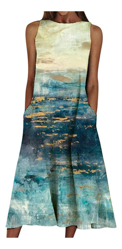 Vestido G Para Mujer, Estampado De Verano, Playa, Vacaciones