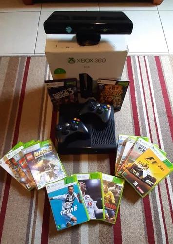 Xbox 360 Bloqueado+Kinect+Dois Jogos+Controle