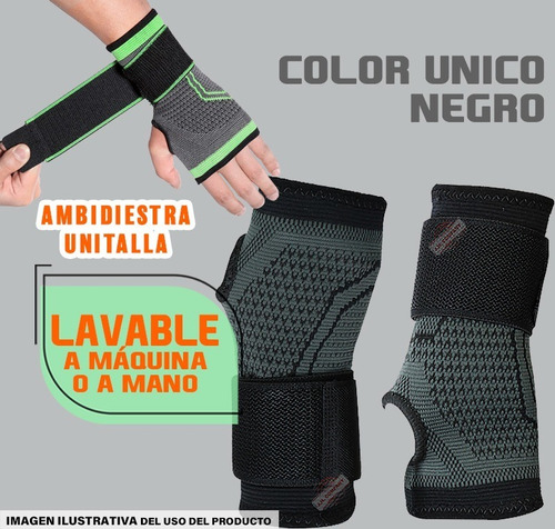 Imagen 3 de 9 de Muñequera Ortopedica Compresion Unisex Crossfit Gym Jb-7208a