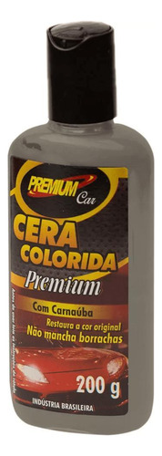 Cera Colorida Cinza Com Carnaúba Premium Car Color 200g