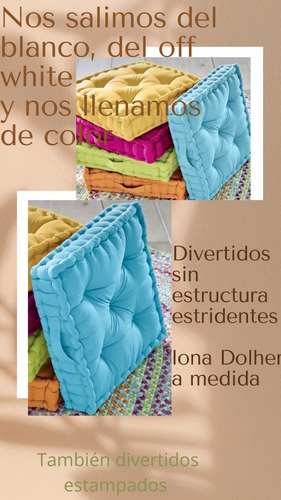 Imagen 6 de 8 de Almohadones Tatami 50 X 50 X 8 En Lona Dolher