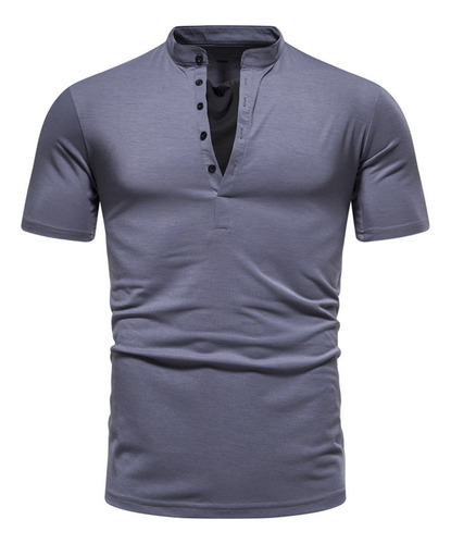 Camiseta L Con Cuello Alto Para Hombre, Manga Corta, Cuello